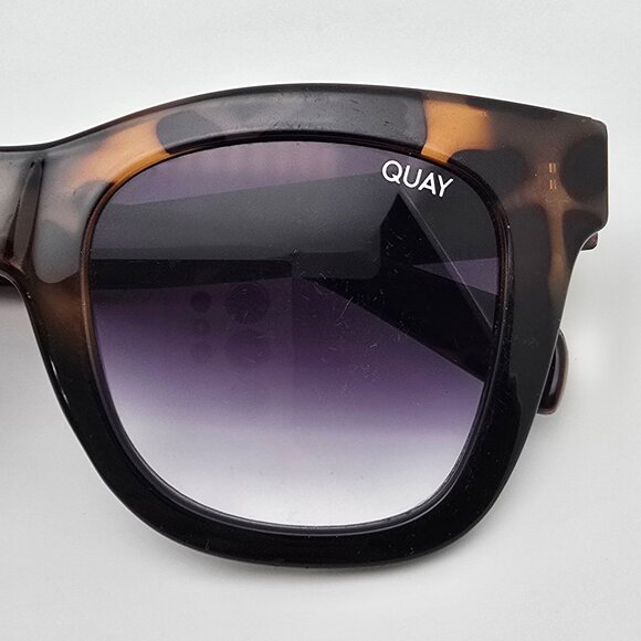 Quay Australia After Hours Tortoise Black Frame Black Fade Len Square Sunglasses - Picture 15 of 16